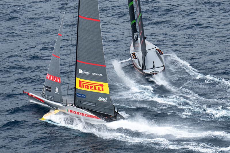 INEOS Britannia vs. Luna Rossa Prada Pirelli in Race 10 of the Louis Vuitton Cup Final on Race Day 6 - October 2, 2024  - photo © Ian Roman / America's Cup