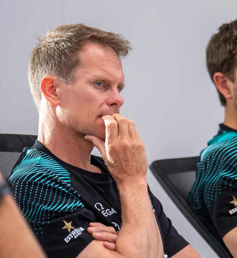 Chris Draper (GBR) in one of the first strategy meetings of the 38th America's Cup - Auckland - May 14, 2025 photo copyright Hamish Hooper / Emirates Team New Zealand taken at Royal New Zealand Yacht Squadron and featuring the AC75 class