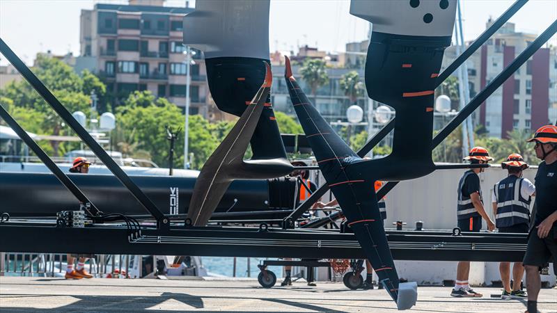 Wing foil and flaps may be reduced by 40% of mass to reach the lowered weigh - INEOS Britannia -  May 30, 2024 - photo © Job Vermeulen / America's Cup