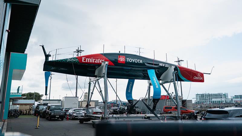 Rollout - Emirates Team New Zealand with legacy gear - AC75 - March 10, 2026 - Auckland - photo © Justin Mitchell