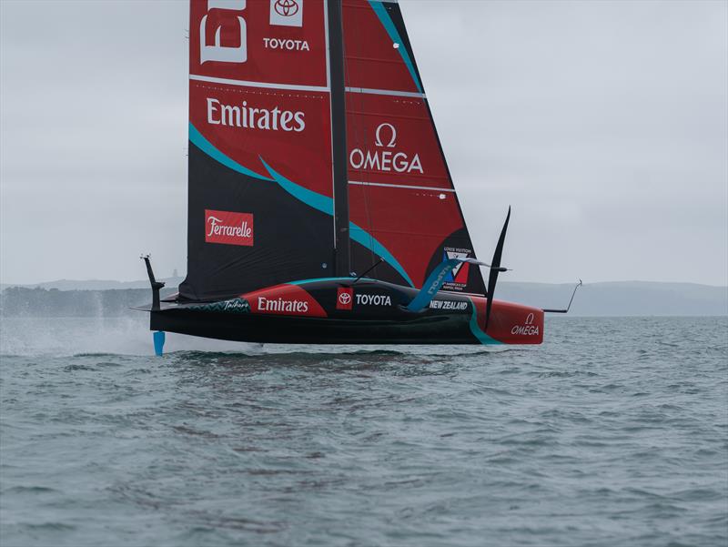 First day foiling since Barcelona - Emirates Team New Zealand - AC75 Taihoro - Auckland - March 13, 2026 - photo © Hamish Hooper / Emirates Team New Zealand