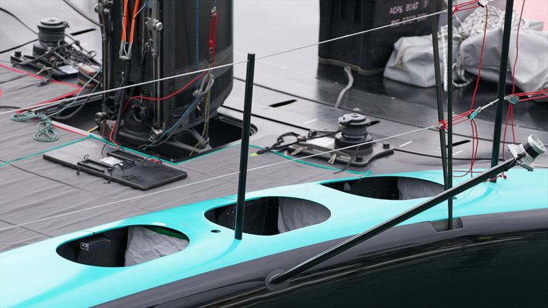 Rigging winches, underdeck mast control, and cockpits - Emirates Team New Zealand, Taihoro, AC75, Day 2 - March 16, 2026 - photo © Sam Thom / America's Cup