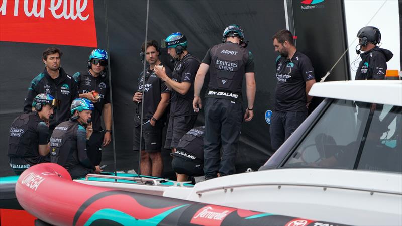 Sailing and support crew - Emirates Team New Zealand, Taihoro, AC75, Day 2 - March 16, 2026 - photo © Sam Thom / America's Cup
