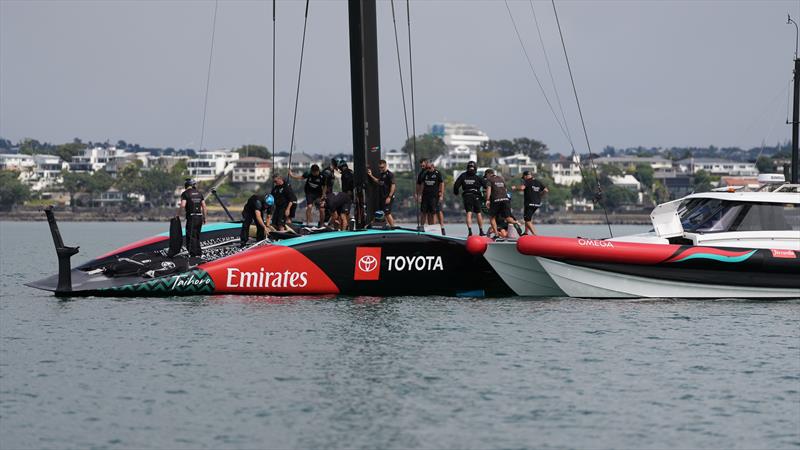 Day 2 started light - Emirates Team New Zealand, Taihoro, AC75, Day 2 - March 16, 2026 - photo © Sam Thom / America's Cup