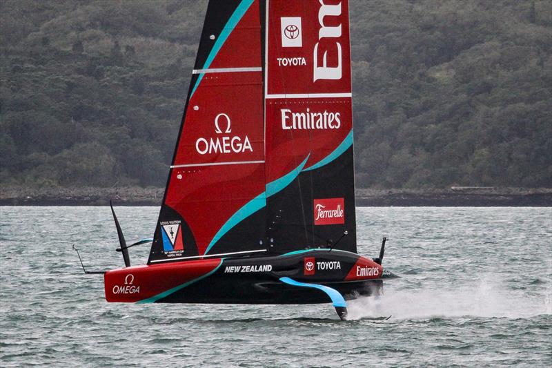 Emirates Team New Zealand - AC75, Day 9 - April 1, 2026 photo copyright Richard Gladwell / Sail-World.com/nz taken at Royal New Zealand Yacht Squadron and featuring the AC75 class