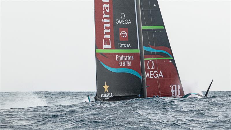 Emirates Team New Zealand, Day 53 of AC75 (B2), Sailing day with Te Rehutai in Barcelona. - 23October2023. 37th America's Cup Recon photo copyright Ugo Fonolla / America's Cup taken at  and featuring the AC75 class