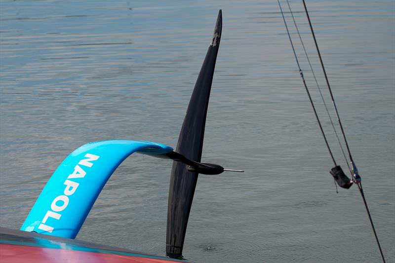 Port wingfoil tip - shaping or worn paint - Emirates Team New Zealand -  AC75 - Day 13 - August 28, 2026 - photo © Sam Thom / America's Cup