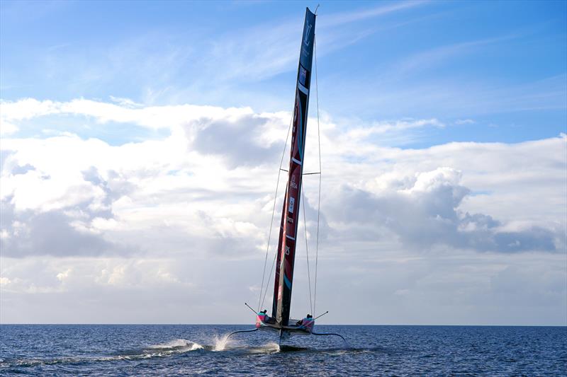 Set up on three foils - Emirates Team New Zealand -  AC75 - Day 13 - August 28, 2026 - photo © Sam Thom / America's Cup