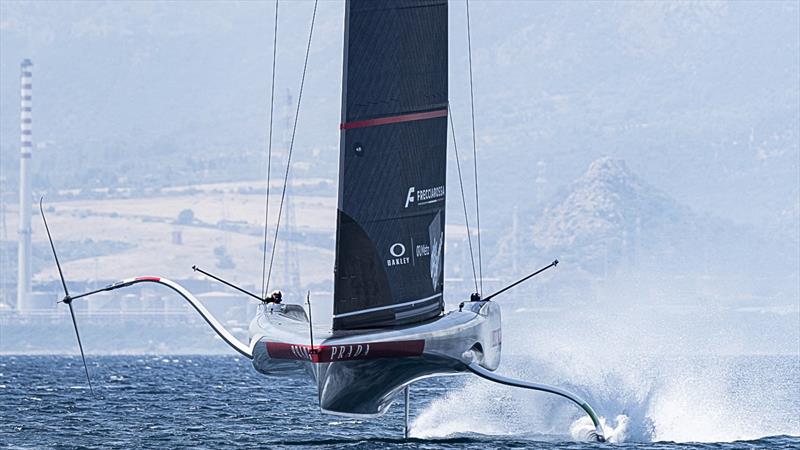 Leeward foil is slightly angled to provide push to windward - Day 7 - Luna Rossa (ITA) - July 1, 2026 - Cagliari, Sardinia - photo © Ivo Rovira