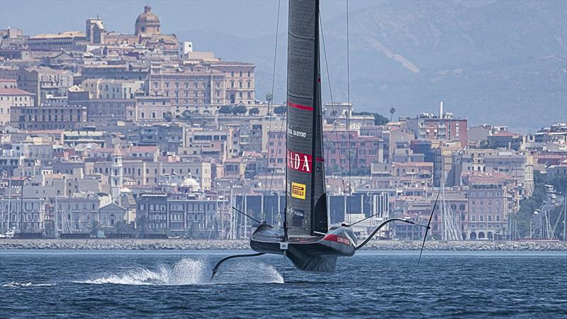 Mainsail grunted up to provide power in light airs - Day 7 - Luna Rossa (ITA) - July 1, 2026 - Cagliari, Sardinia - photo © Ivo Rovira