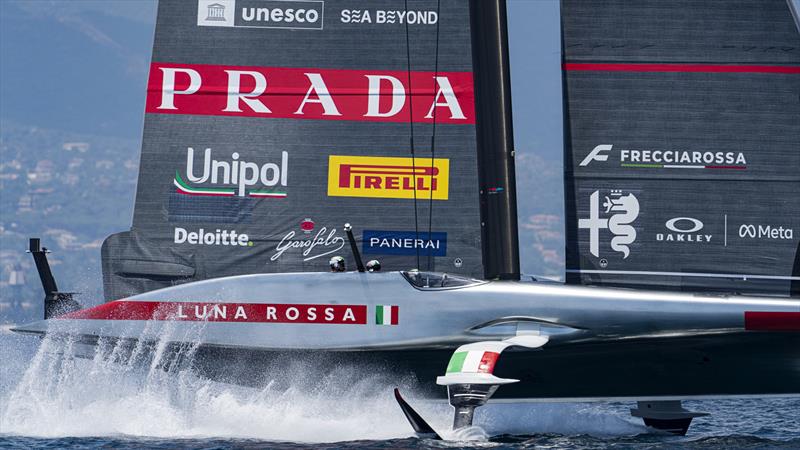 The `anvil` on the foil arm is a legacy from 2024 and will be removed for 2027 - Day 7 - Luna Rossa (ITA) - July 1, 2026 - Cagliari, Sardinia - photo © Ivo Rovira