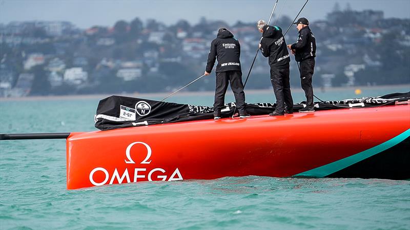 Check the jib strop length - Emirates Team NZ - Day 20 -  August 12 2026 - Auckland, NZ - photo © Sam Thom/America's Cup