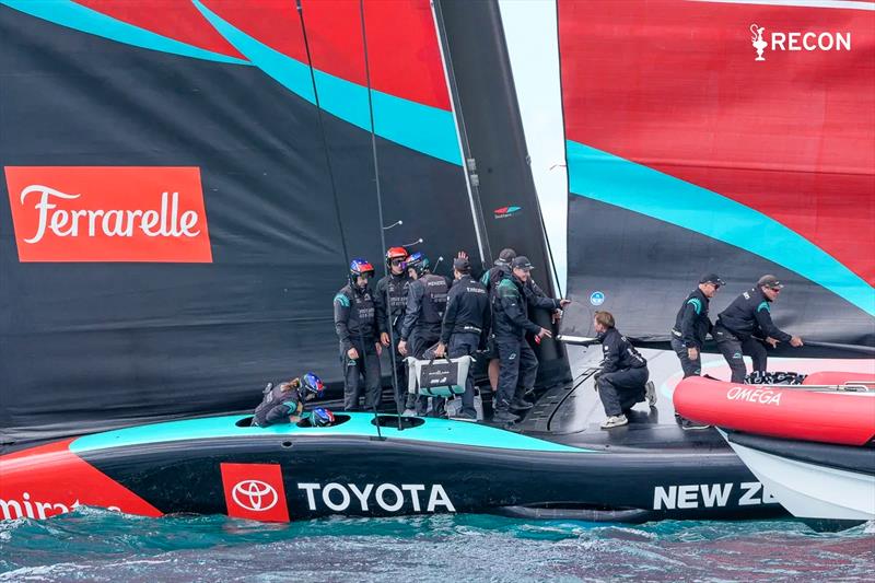 Jib track/sheeting issues - Emirates Team New Zealand - October 7, 2026 - Auckland - photo © Sam Thom/America's Cup
