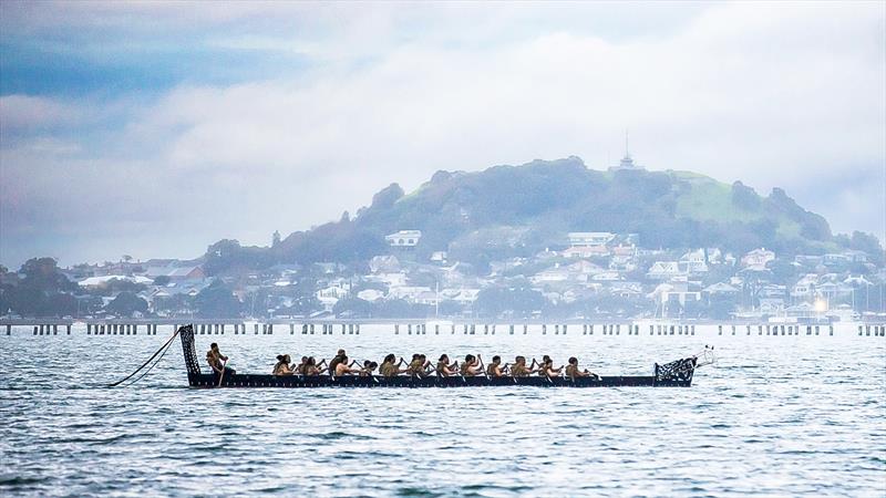 Te Kawau will accompany Emirates Team NZ's AC75 to the racing area - photo © Te Amo