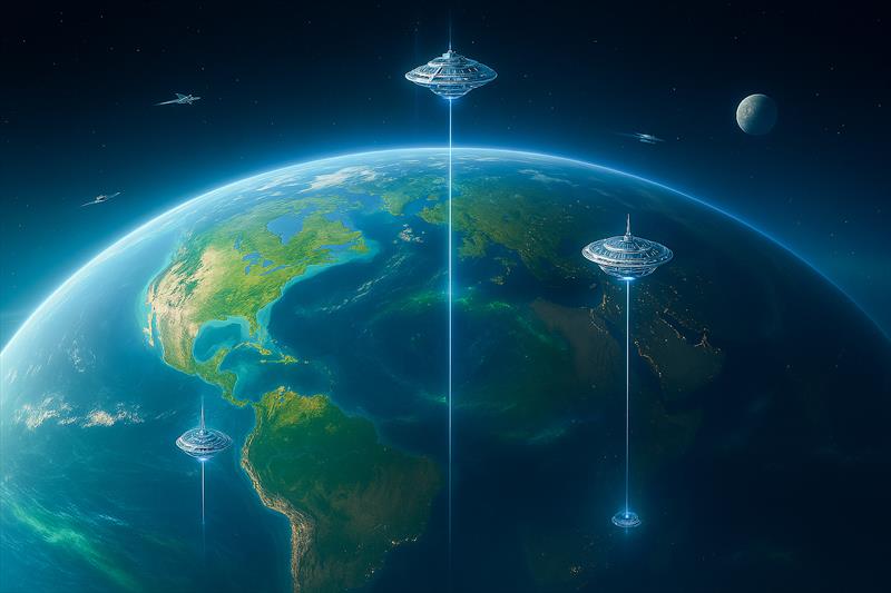 Earth, now a protected natural reserve — cradle of humanity and anchor of the space elevators - photo © Pierre-Jean Cottalorda