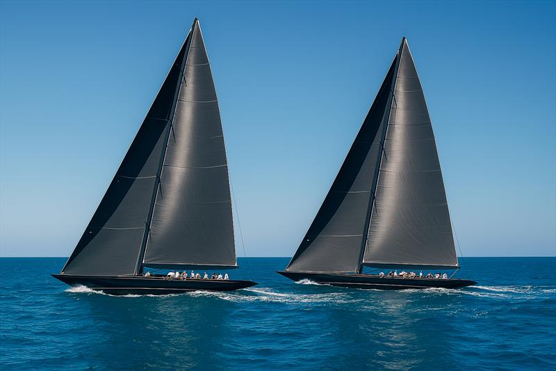 J-Class naves approach the windward mark — every angle counts, every second burns photo copyright Pierre-Jean Cottalorda taken at Cercle de la Voile de Paris and featuring the ACC class