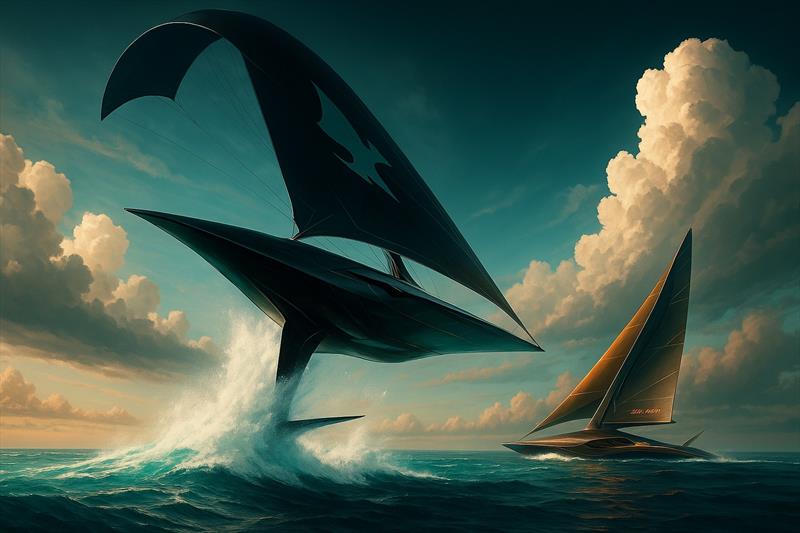 <i>The Charybdis</i>   goes for the hat trick — wing morphed into a kite, it catches a perfect wave and takes flight - photo © Pierre-Jean Cottalorda