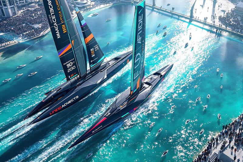 The two naves, just after the finish line, at the virtual port of Tadjoura - Deniau - photo © Pierre-Jean Cottalorda