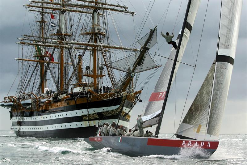 Amerigo Vespucci with Luna Rossa on the Hauraki Gulf - 31st America's Cup: Auckland, NZL – 2003 - photo © Carlo Borlenghi