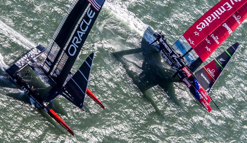 2013 America's Cup Match  - Race 5 Emirates Team New Zealand nearly capsize - San Francisco - photo © Carlo Borlenghi