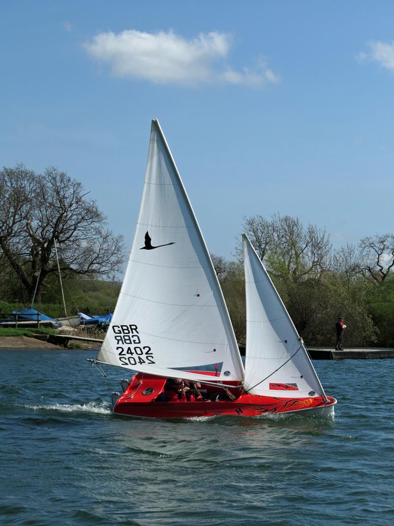 Liberty on the beat during the National Hansa TT Series Round 1 at Frampton on Severn photo copyright David Greenfield taken at Frampton on Severn Sailing Club and featuring the Hansa class