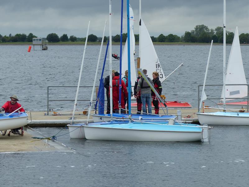 On the pontoon during the Hansa TT at Oxford photo copyright Richard Johnson taken at Oxford Sailing Club and featuring the Hansa class