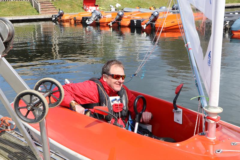 2021 New Forest Hansa TT - Dave Durston ready to go photo copyright Chris Wales taken at Spinnaker Sailing Club and featuring the Hansa class