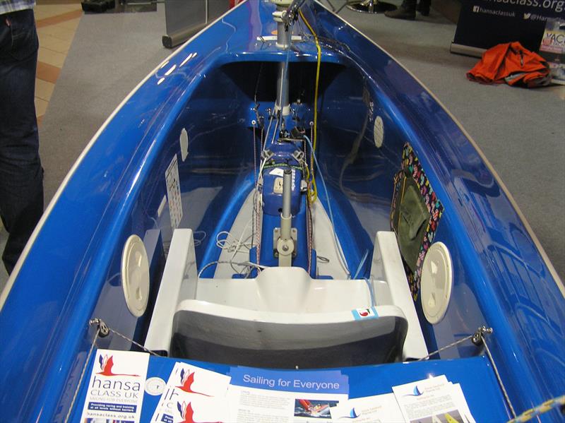 Seat and steering inside a single-person Hansa class dinghy - photo © Magnus Smith