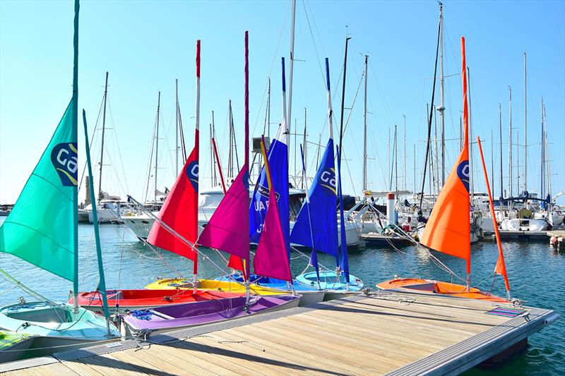 Accessible dinghies used by the students of the DOSC Sailability programme photo copyright GAC taken at Dubai Offshore Sailing Club and featuring the Hansa class