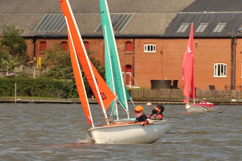 Mike Everitt and Rory McKinna battle in the 303S fleet - Hansa TT Series at Waveney & Oulton Broad photo copyright Karen Langston taken at Waveney & Oulton Broad Yacht Club and featuring the Hansa class