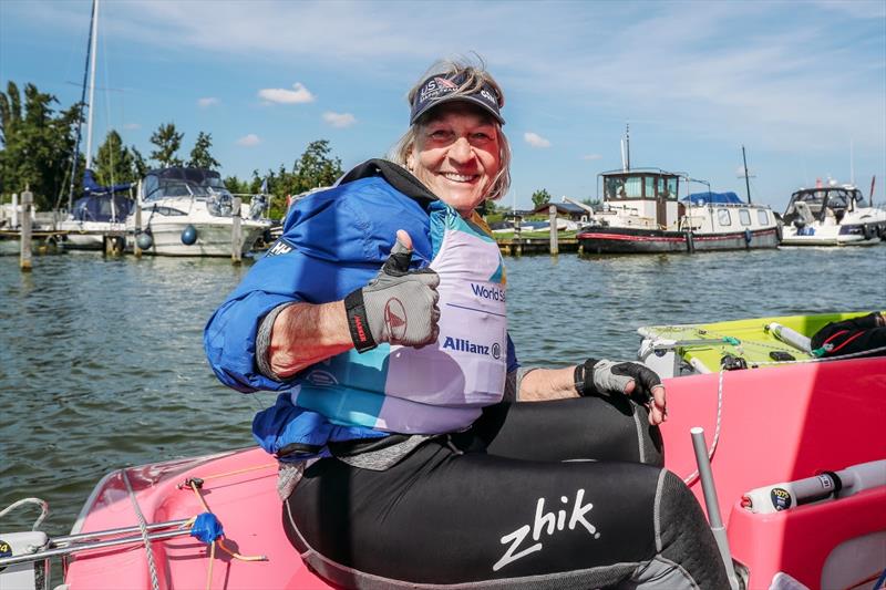 Hansa 303 gold for Betsy Alison at the 2023 Allianz Sailing World Championships photo copyright Sailing Energy / World Sailing taken at  and featuring the Hansa class