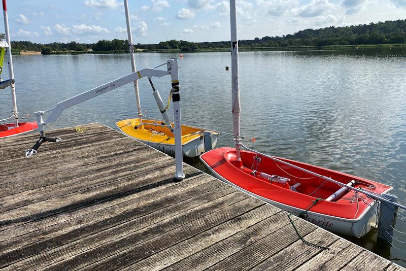 A hydraulic hoist - it can rotated from the wheelchair on the jetty, over to the dinghy alongside photo copyright Magnus Smith taken at Frensham Pond Sailability and featuring the Hansa class