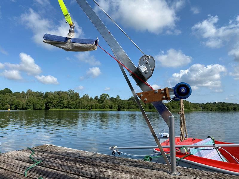 A Winch operated Hoist On A Jetty For Lifting Wheelchair Users Into A A Winch operated Hoist On A Jetty For Lifting Wheelchair Users Into A