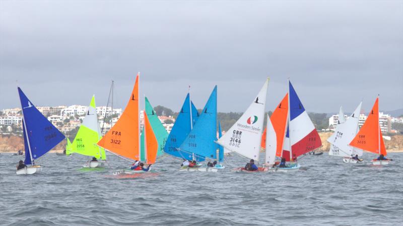 Hansa World Championships at Portimão, Portugal - Logan Bell downwind photo copyright Claire Morris taken at  and featuring the Hansa class