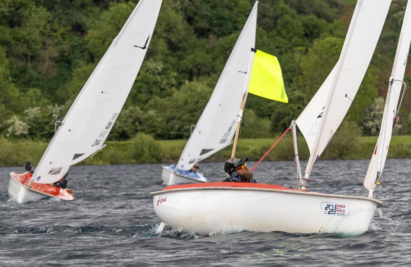 Mike Everitt leading during the Notts County Hansa TT photo copyright David Eberlin taken at Notts County Sailing Club and featuring the Hansa class