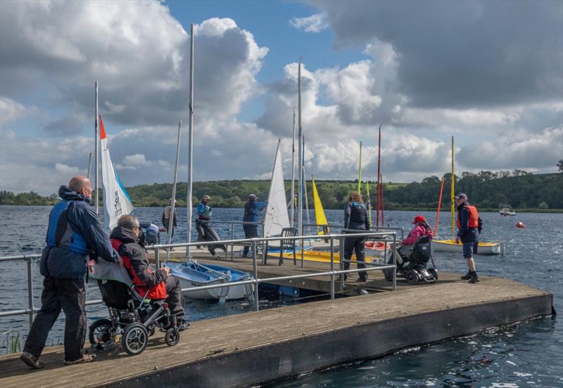 Launching during the Notts County Hansa TT photo copyright David Eberlin taken at Notts County Sailing Club and featuring the Hansa class