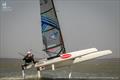 Glenn Ashby turns on some aerobatics Final day 2018 A Class Catamaran Worlds, Hervey Bay, Queensland © Gordon Upton / www.guppypix.com