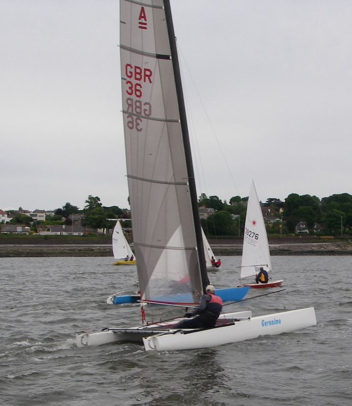 Racing in TYCA Tay Week photo copyright Marjory Knowles taken at Royal Tay Yacht Club and featuring the A Class Catamaran class