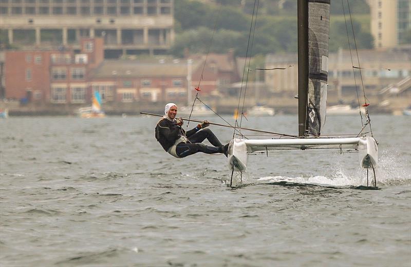 Paul Larsen finishes 2nd in the A Class Cat UK Nationals at the WPNSA photo copyright Helena Darvelid / www.sailrocket.com taken at Weymouth & Portland National Sailing Academy and featuring the A Class Catamaran class
