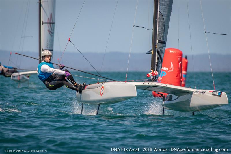 A Cat World Championship 2018 day 3 photo copyright Gordon Upton / www.guppypix.com taken at Hervey Bay Sailing Club and featuring the A Class Catamaran class