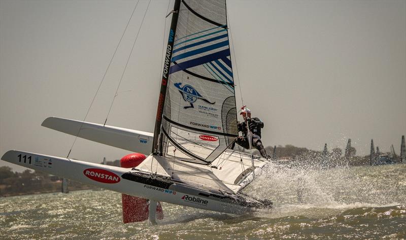 Glenn Ashby (AUS) - A Class Catamaran World Championship photo copyright www.guppypix.com taken at Hervey Bay Sailing Club and featuring the A Class Catamaran class