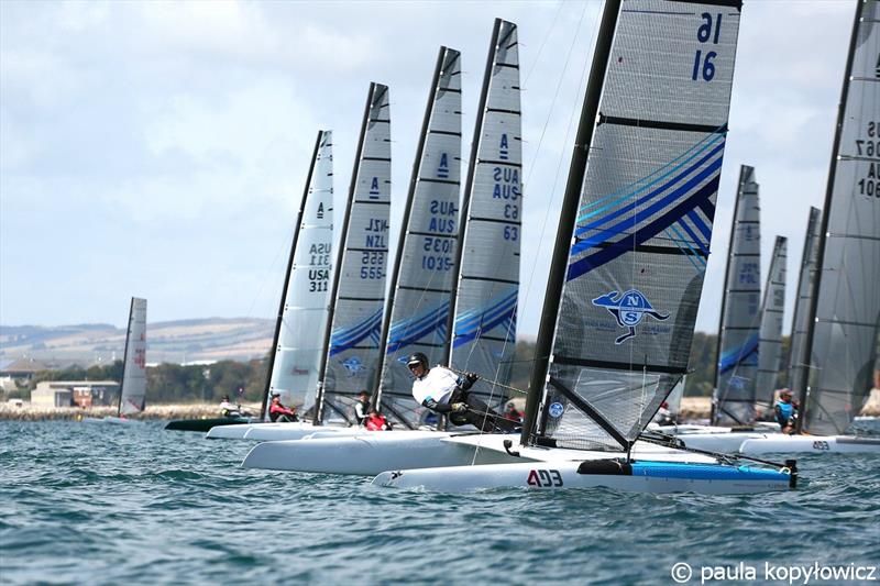 The start of the Open Division race 4 - A Class Cat GBR National Championships at Weymouth - photo © Paula Kopylowicz Exploder