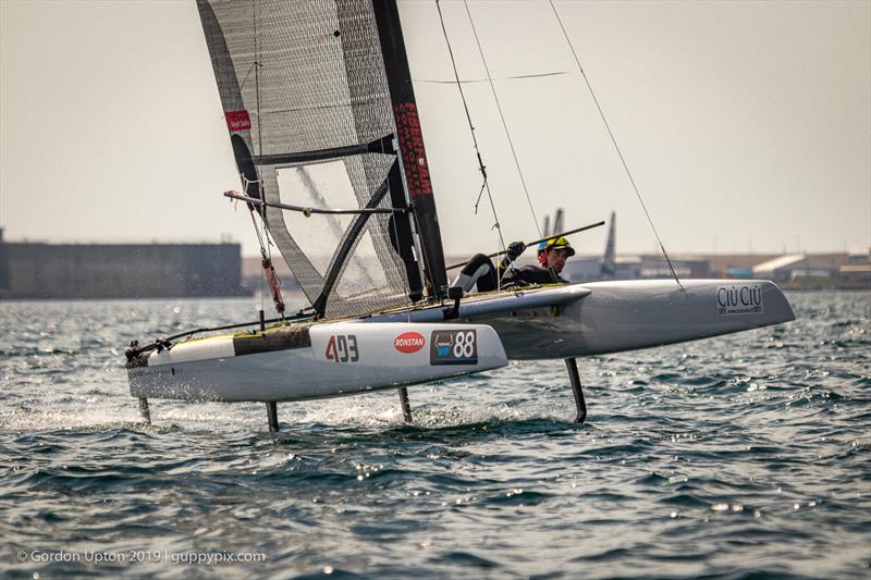 Polish Champion Kuba Surowiec looks to be on top form after his Transat race on 'I Love Poland' - he could be a real contender photo copyright Gordon Upton / www.guppypix.com taken at Houston Yacht Club and featuring the A Class Catamaran class