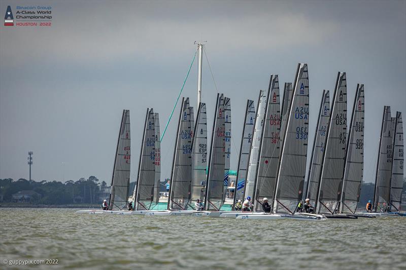 First race start - Day 1 of the Beacon Group A-Class Catamaran World Championships in Texas - photo © Gordon Upton / www.guppypix.com