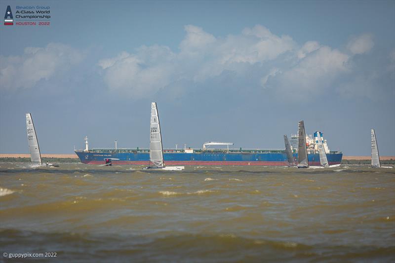 Top end conditions on the bay caused the 3rd race to be cancelled by the PRO on day 2 of the Beacon Group A-Class Catamaran World Championships in Texas - photo © Gordon Upton / www.guppypix.com