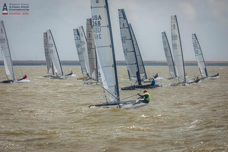 Race 2 gets away clean on day 3 of the Beacon Group A-Class Catamaran World Championships in Texas - photo © Gordon Upton / www.guppypix.com