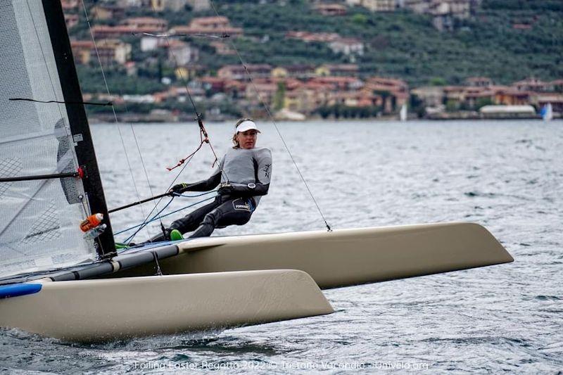 Looking ahead to the 2022 A-Class Cat European Championships - Dutch Classic National Champion, Caroline Van Beelen, hopes to show the lads the way at Garda photo copyright Tristano Vacondio / Univela taken at  and featuring the A Class Catamaran class