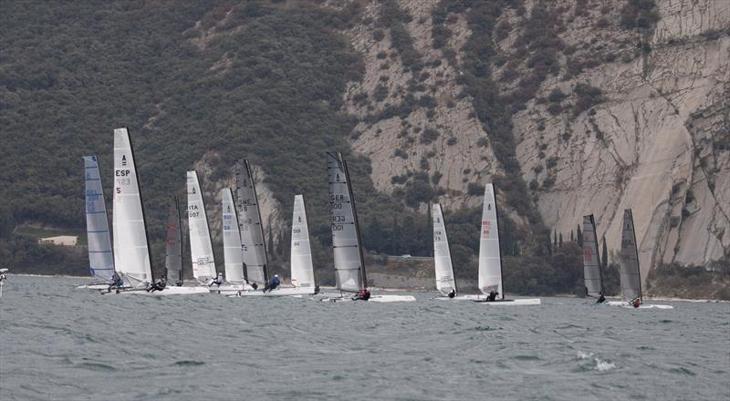 A-Class European Championships day 3 photo copyright Gordon Upton / www.guppypix.com taken at Circolo Vela Arco and featuring the A Class Catamaran class