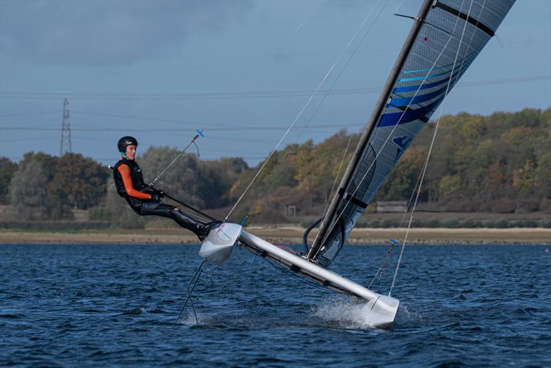 Julian Bosch racing his A-Class Cat during the Gill Cat Open at Grafham Water Sailing Club - photo © Paul Sanwell / OPP