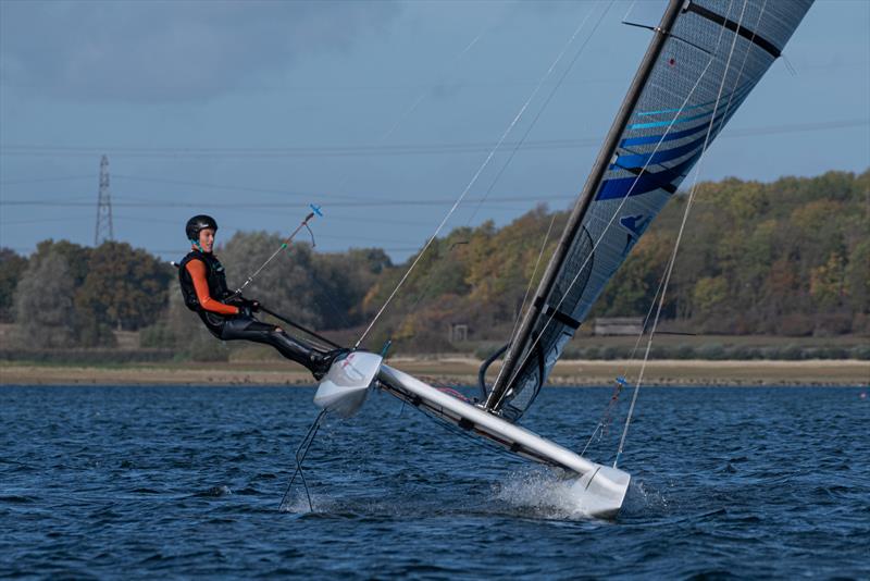 Julian Bosch racing his A-Class Cat during the Gill Cat Open at Grafham Water Sailing Club photo copyright Paul Sanwell / OPP taken at Grafham Water Sailing Club and featuring the A Class Catamaran class